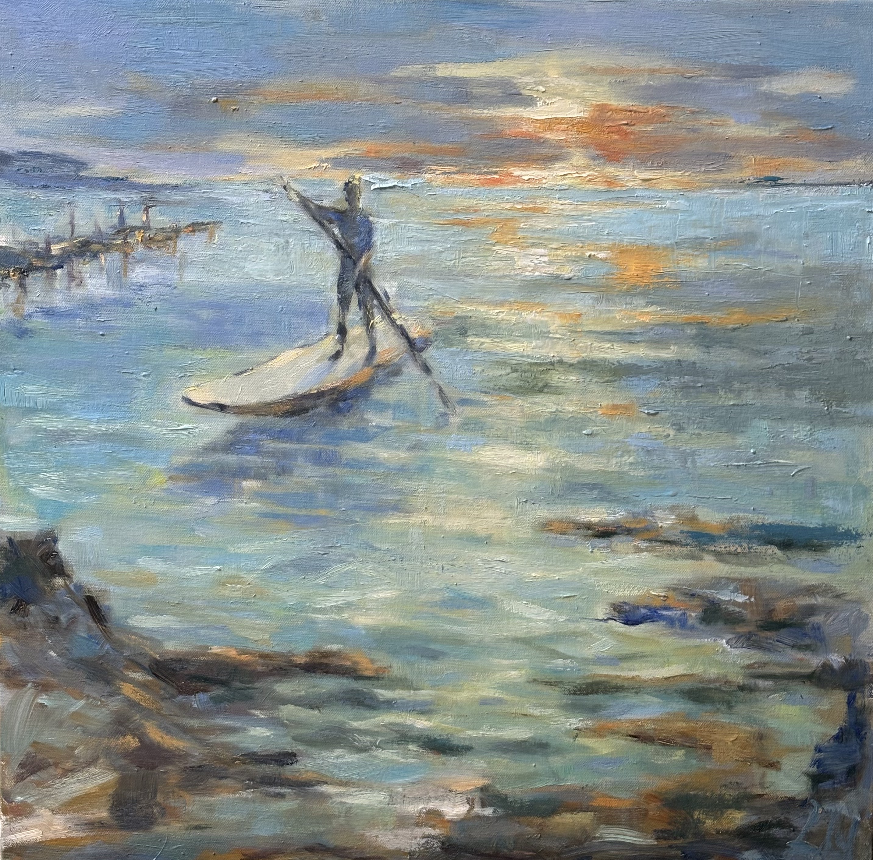 Paddleboard i modlys